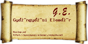 Gyöngyösi Elemér névjegykártya