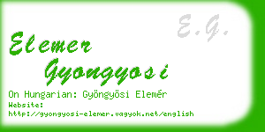 elemer gyongyosi business card